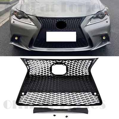 2014 2015 2016 Lexus IS200t IS250 IS350 F Sport Front Bumper Grille Full Black — 第 1/4 张图片