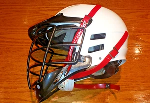 Cascade S Lacrosse Helmet SPR Fit Adult Medium Black Orange White w/ Chin Strap - Picture 1 of 4
