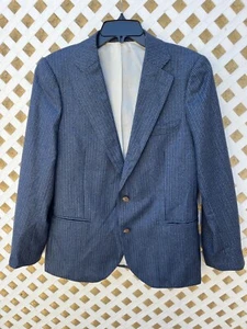 Men's Suit Supply blue stripes Vitale Barberis Super 120s pure Wool Blazer 40S - Picture 1 of 4