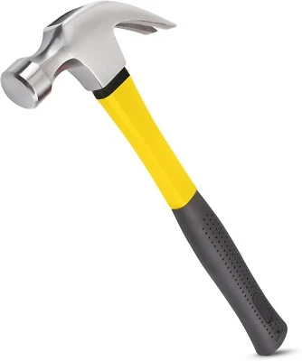 16oz CLAW HAMMER FIBREGLASS SHAFT TOOL DIY RUBBER GRIP HANDLE NAIL PULLER HEAD — 第 1/4 张图片