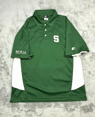 Vintage Michigan State Spartans Shirt Mens Large Green Polo NCAA - Image 1 of 4