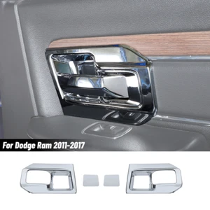 2x Cubierta de tazón con manija de puerta interior marco de borde para Dodge Ram 1500 2011-17 cromado - Imagen 1 de 8