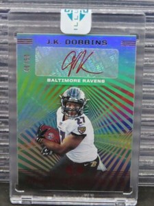 2020 Illusions JK Dobbins Red Rookie Endorsements Auto RC #48/50 #RE9 Ravens