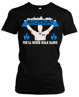 Magdeburg Support Damen T-Shirt | Stadt Skyline Fussball Magdeburg Shirt Damen - Bild 1 von 4