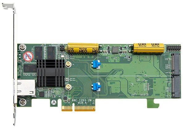 ARC-1203-2N PCIe 2.0 X4 to M.2 Cached NVMe Hardware RAID Adapter - Image 1 of 1