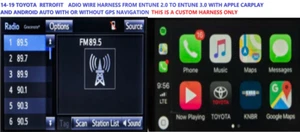 ARNÉS DE CABLE DE RADIO TOYOTA RETROFIT ENTUNE 2.0 A 3.0 APPLE CARPLAY ANDROID AUTOMÁTICO - Imagen 1 de 39