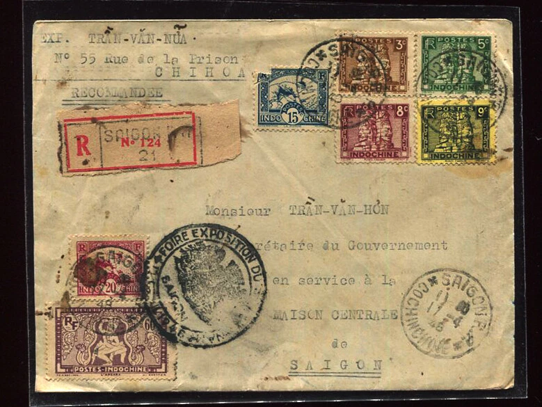 Letter from France to Saigon Vietnam 1948 with Indochine stamps - Image 1 of 1