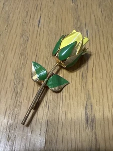 Broche prendedor rosa amarilla Austria de colección - Imagen 1 de 4