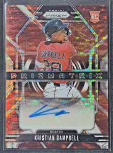 Kristian Campbell 2025 Prizm Rookie Prizmatrix Red Pulsar Auto 106/199. Medias Rojas - Imagen 1 de 2