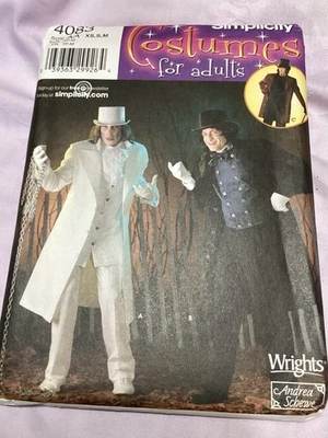 Simplicity 4083 Mens Coat Dickey Vest Hat Costume Sewing Pattern Size XS-S-M - Image 1 of 4