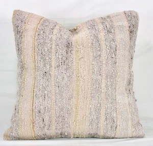 Funda de Almohada Kilim Turco Hecha a Mano Decorativa Rosa Púrpura 18" Kilim Sofá Almohada - Imagen 1 de 9