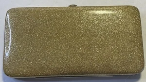 Oro Brillo Piano Bisagra Pulsador Cierre Sobre Bolso sin asas Cartera - Imagen 1 de 5