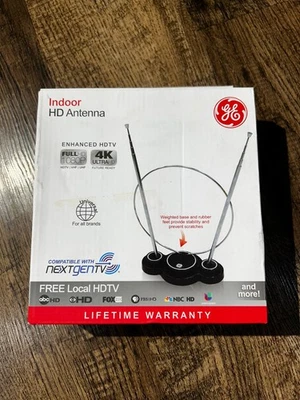 Antena HD 4K 1080P GE Tradicional Lazo y Orejas de Conejo Interior TV Digital 33676 Foto 1 de 4