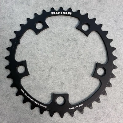 NOS Rotor 36T Chainring Black 110mm BCD 11 Speed 5-Bolt Aluminum New Take Off - Image 1 of 4