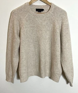Suéter Hatch Maternity Micro Waffle Tejido Cuello Redondo Beige Avena Talla 1 - Imagen 1 de 17