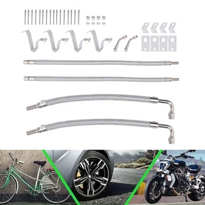 Valve Stem Extender Kit Leakage Proof Enhanced Safety Stainless Steel Braided AU - Picture 1 of 12