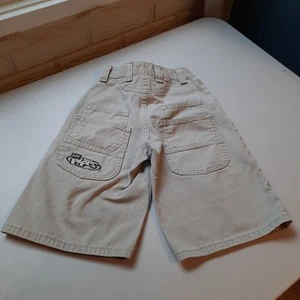 Vtg Lee Pipes Shorts Youth XS Khaki Baggy Wide Leg Denim Jorts Skater Y2K 90s - Picture 1 of 11