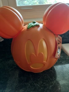 New Blow Mold Tabletop Mickey Mouse Pumpkin 11 In , Lights Up/light Kit Incl - Picture 1 of 7