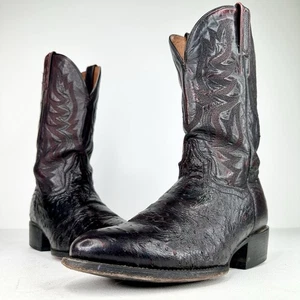 DAN POST🌵| BOTAS VAQUERAS AVESTRUZ LISAS GENUINAS CEREZA NEGRA | HOMBRE’S 9.5D✨ - Imagen 1 de 12