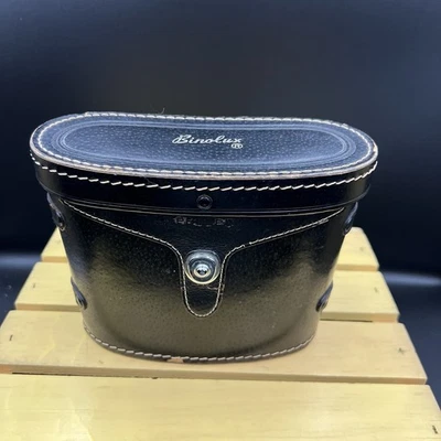 Vintage Binolux Binoculars Carrying Case Black Red Interior (Case Only) - Image 1 of 4