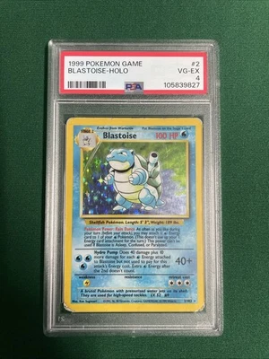 1999 POKEMON BASE SET UNLIMITED #2 BLASTOISE HOLO PSA 4 - Image 1 of 4