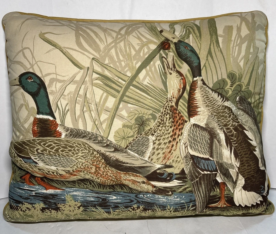 Funda de Almohada Orvis Pato Humedales 3D Madera Pato 14 X 17 Almohada Decorativa Foto 1 de 4