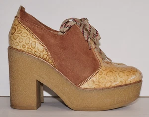 Vintage SEE BY CHLOE Tan Leather Platform Lace-Up Loafers EUR 39 *WEAR - Picture 1 of 12