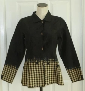 OOAK Art to Wear Deborah Cross Hand-Dyed Embellished Silk Top/Jacket S M $400+ - Picture 1 of 16