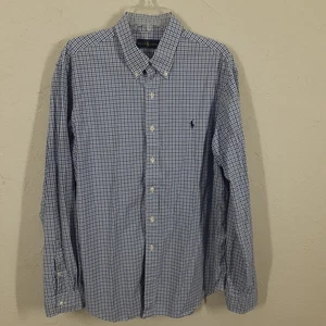 Ralph Lauren Erwachsene Herren Large blau weiß kariert Langarm Knopfleiste Hemd - Bild 1 von 8