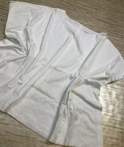 2334 Martha Stewart Luxe Baumwolle Kurzarm Rundhals Kaftan Top WEISS Gr. XS - Bild 1 von 1