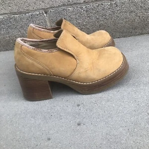 Vintage 90's Y2K Candies Platform Chunky Brown Ankle Leather Tall Boots Size 6 - Picture 1 of 7