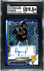 Bowman 2021 cromo Liover Peguero automático azul HTA azul automático/150 SGC 9,5 como nuevo 10 - Imagen 1 de 2