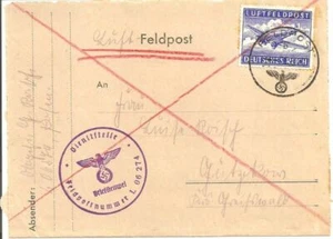 Luftfeldpostbrief 16.6.42 / le. Flak Transport Batterie 7/VI / m. Inhalt - Bild 1 von 4
