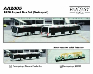 Airport Bus Set (Swissport, Interior) Scale 1:200 Set of 2 Fantasywings AA2005 - Picture 1 of 1