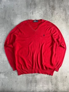 RALPH LAUREN COTTON KNIT RED XL - Foto 1 di 7