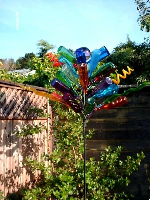 USA Big 28 BOTTLE TREE Garden Art Lawn Wine Decor Stake Hopfrog Market FREE SHIP - Image 1 of 4