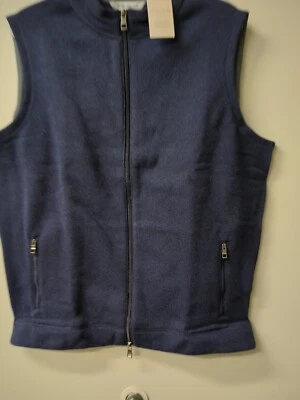 Peter Millar Corona Suéter Polar Cremallera Completa Chaleco Bálsamo Azul Marino-Nuevo Foto 1 de 4