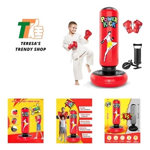 Kids Punching Bag Toy with Boxing Gloves, 66 Inch Larger Stable Kids Inflatab... - Picture 1 of 8