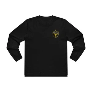 Camiseta Beitar Jerusalem Fútbol Negro Amarillo Logo Hombres Manga Larga 100% Algodón - Imagen 1 de 4