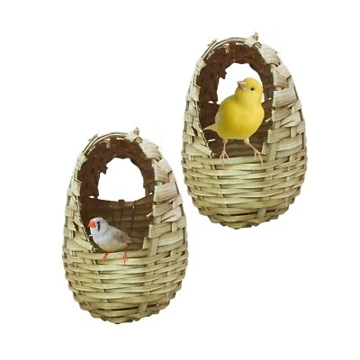GLOBAL LUXURY MANAGEMENT Wicker nesting baskets for finch, canary and small birds (sold in pack of 2)