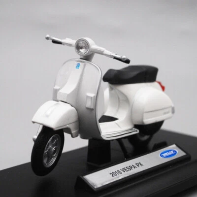 1:18 WELLY 2016 VESPA PX Motorcycle Diecasts Toy Model White color - Image 1 of 4