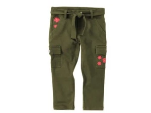 Gymboree Girl's Burst of Spring Olive/Army Green & Coral Cargo Pants Size: 4 - Picture 1 of 2