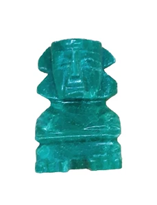 Steinfigur Anhänger grün handgeschnitzt Stamm Tiki ethnisch 1,5"" H 2"" W 0,5"" L - Bild 1 von 10