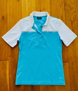 Golfino Poloshirt, Golfshirt, Shirt mit Kragen, türkis weiß, 40 - neu - Bild 1 von 7