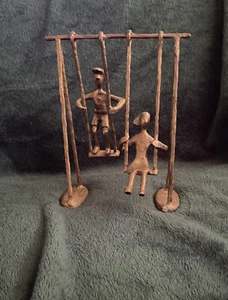 Danya B Children on Swings Figurine Iron Sculpture Rare - Picture 1 of 6