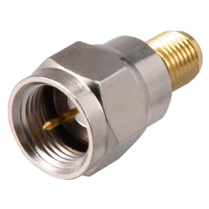 F Type Male to SMA Female Brass Coaxial Cable RF Connector Adapter 1pcs - Picture 1 of 5