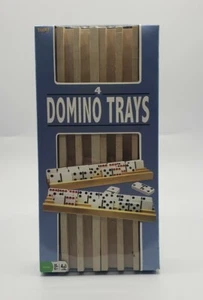 FUNDEX Domino Tray Set of 4 Solid Wood Trays Ages 6+ Game Accessories - Picture 1 of 2
