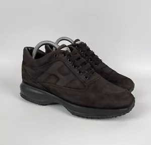 Hogan Interactivo Gamuza Cuero Tenis Zapatos Mujer’s Talla EU38.5 US8.5 Marrón - Imagen 1 de 9
