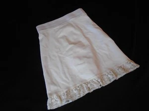 Elfenbeinweiß Nylon Spitzensaum Vintage Damen BODYSLIMMERS Shaper Halbslip M - Bild 1 von 6