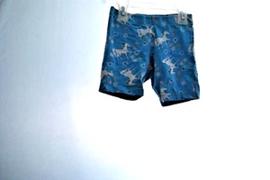 Girl's Shorts Size 6 Blue with Unicorns all over it - Picture 1 of 24